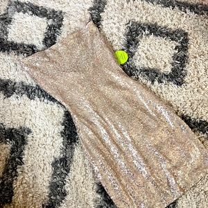 Windsor sequin mini rose gold dress